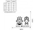 King and Queen Customized Name Vinyl Decal